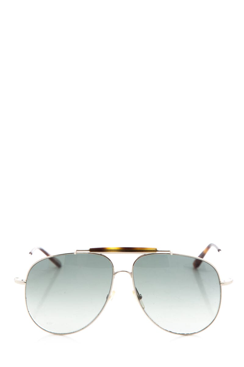 Valentino Silver &  Turtle Shell Detail Aviator Sunglasses