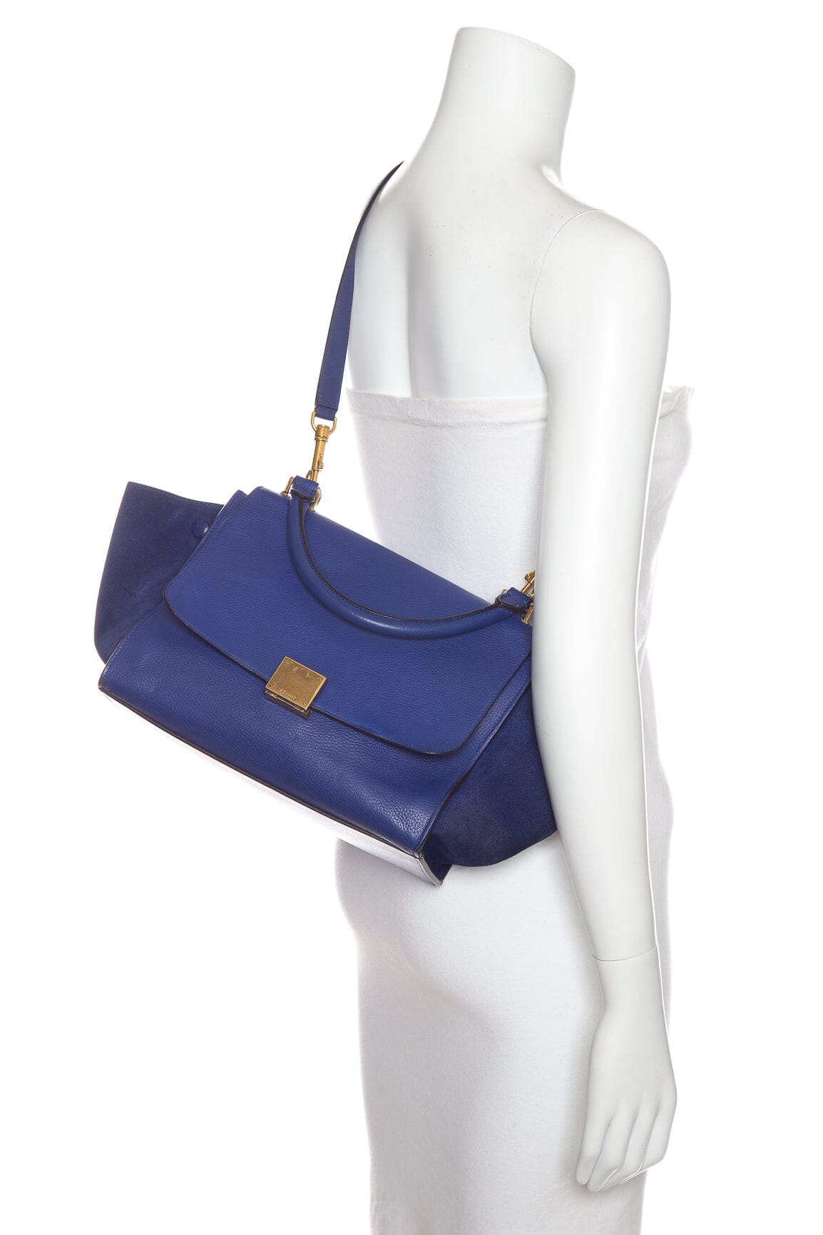 Celine Blue Leather Trapeze Handbag