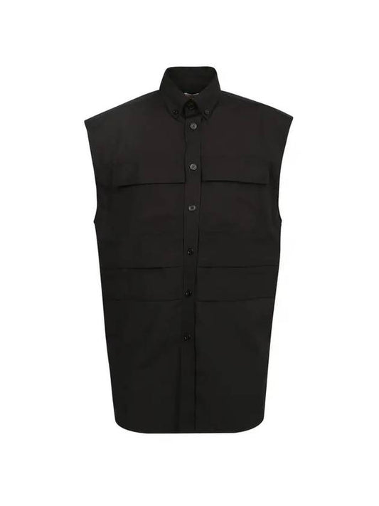 Burberry Sleeveless Shirt Vest Black