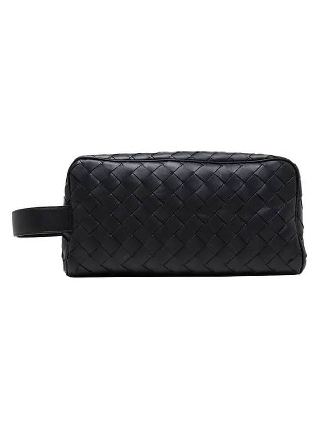 Bottega Veneta Intrecciato Travel Pouch Bag Black