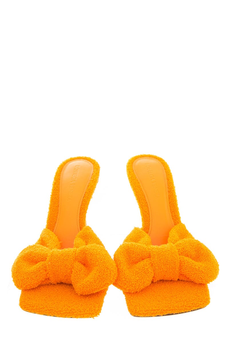 Bottega Veneta Orange Terry Cloth Bow Heels SZ 36