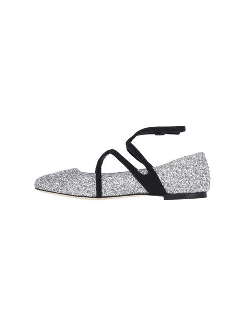 Jimmy Choo Women "Astoria" Glitter Ballet Flats