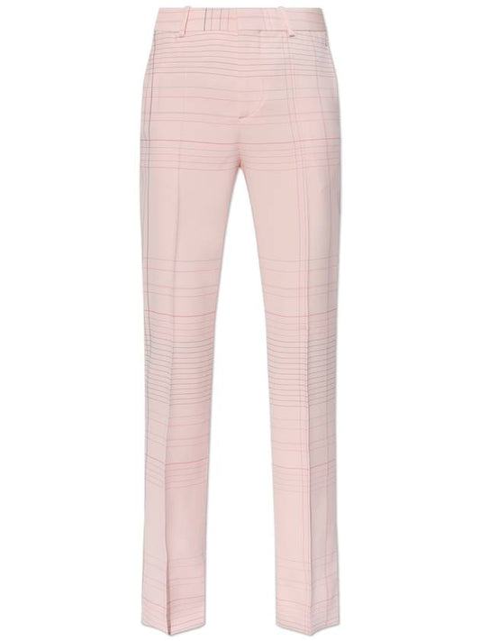 Bottega Veneta Bottega Veneta Plaid Pattern Pants, Women's, Pink