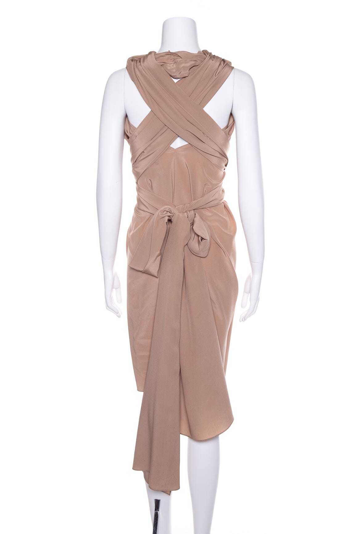 Yves Saint Laurent Taupe Silk Dress SZ N/A