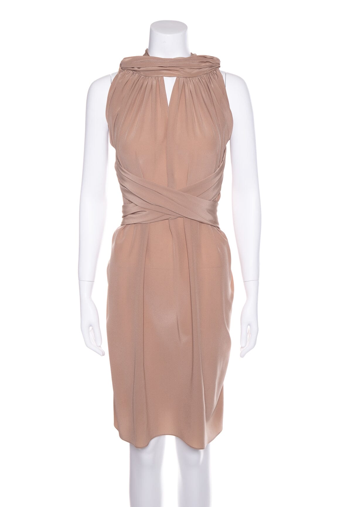 Yves Saint Laurent Taupe Silk Dress SZ N/A