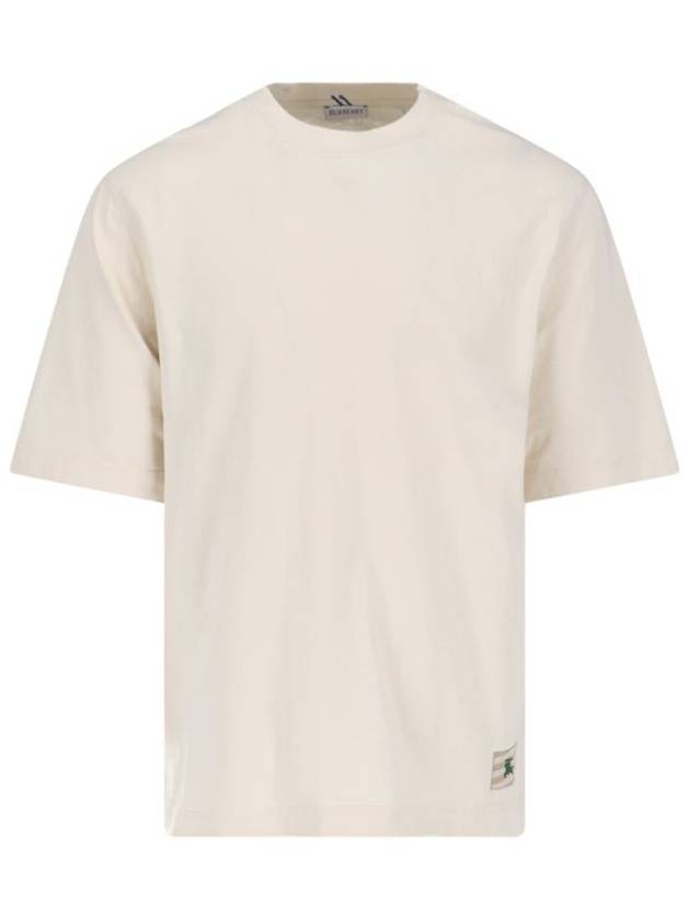 Burberry Cotton Short Sleeve T-Shirt Ivory
