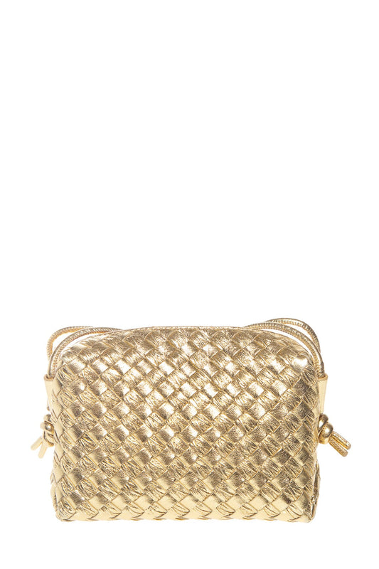 Bottega Veneta Gold Metallic Cross-Body