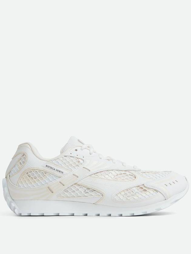 Bottega Veneta Orbit Mesh Rubber Low Top Sneakers Silver White