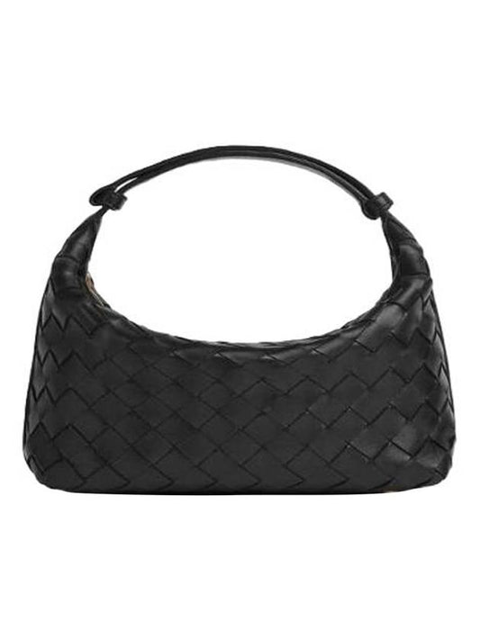 Bottega Veneta Intrecciato Small Leather Shoulder Bag Black