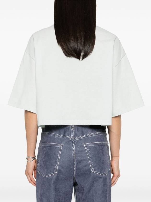 Bottega Veneta Cropped Cotton Piquet Polo Shirt Blue