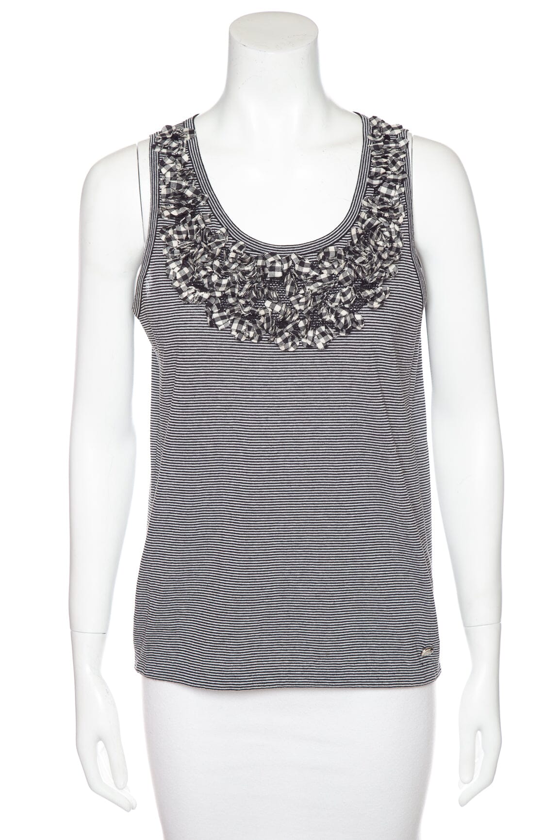 Chanel Black and White Stripe Tank SZ 38