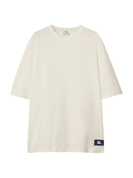 Burberry Logo Patch Cotton Jersey Short Sleeve T-Shirt Ivory