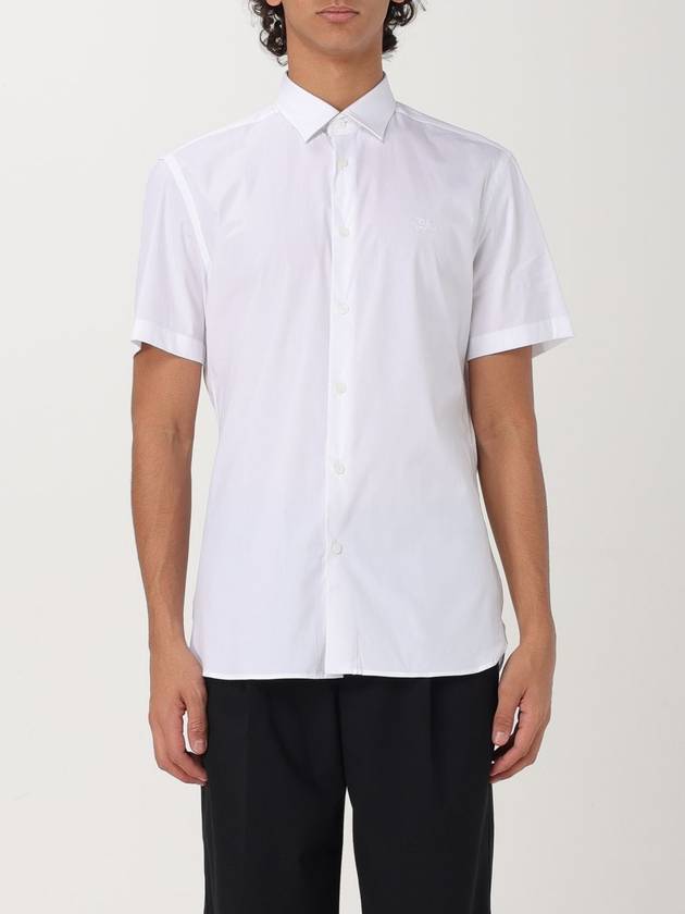 Burberry Men's Logo Cotton Short Sleeve Shirt White