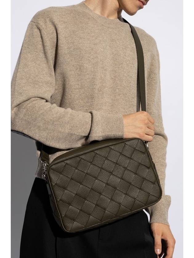 Bottega Veneta Intrecciato Medium Camera Cross Bag Khaki