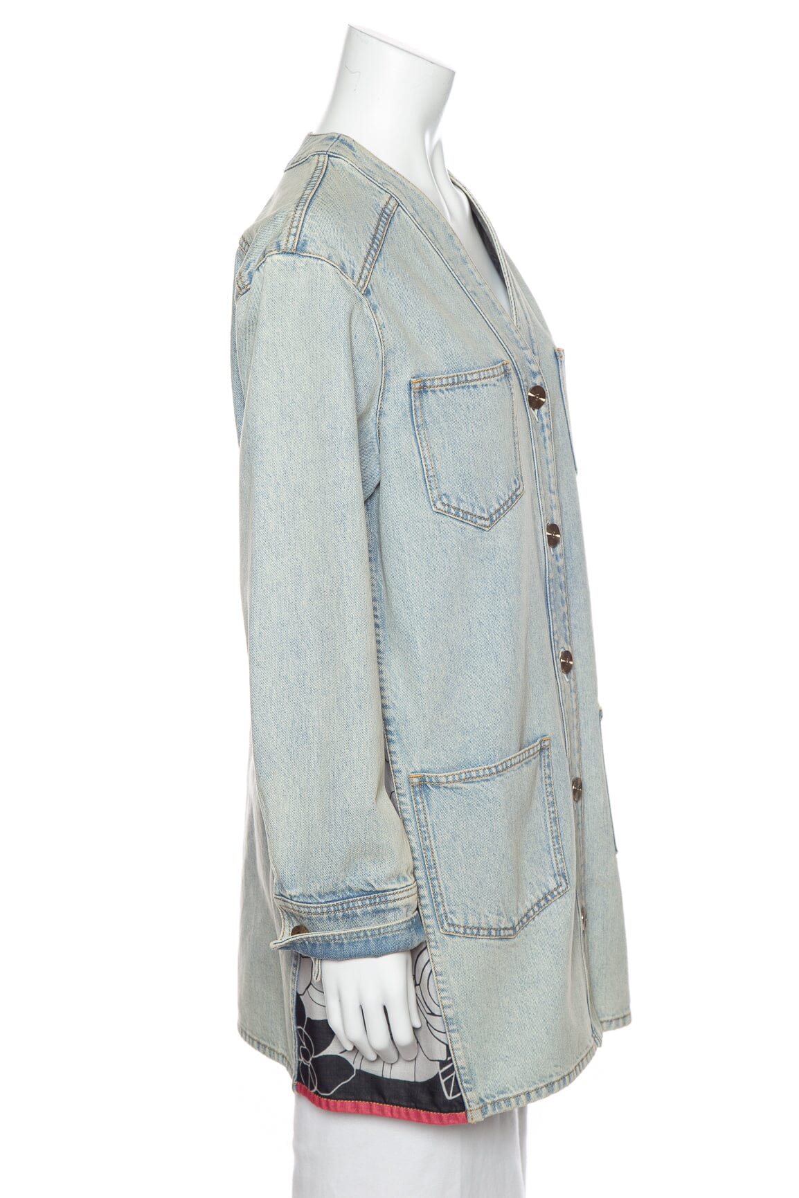 Chanel Denim Button Down Jacket SZ 36