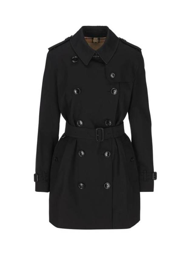 Burberry Kensington Cotton Trench Coat Black
