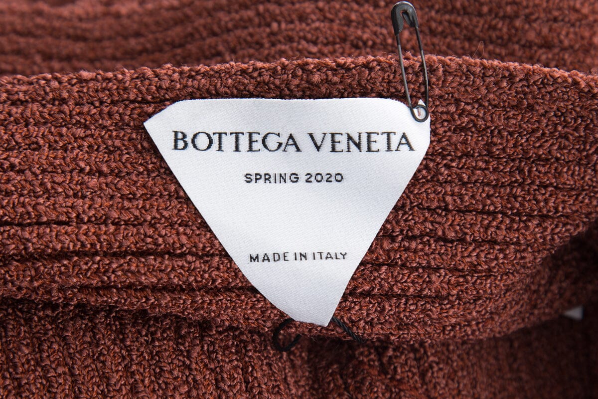 Bottega Veneta Brown Knit Long Sleeve Mini Dress SZ 40