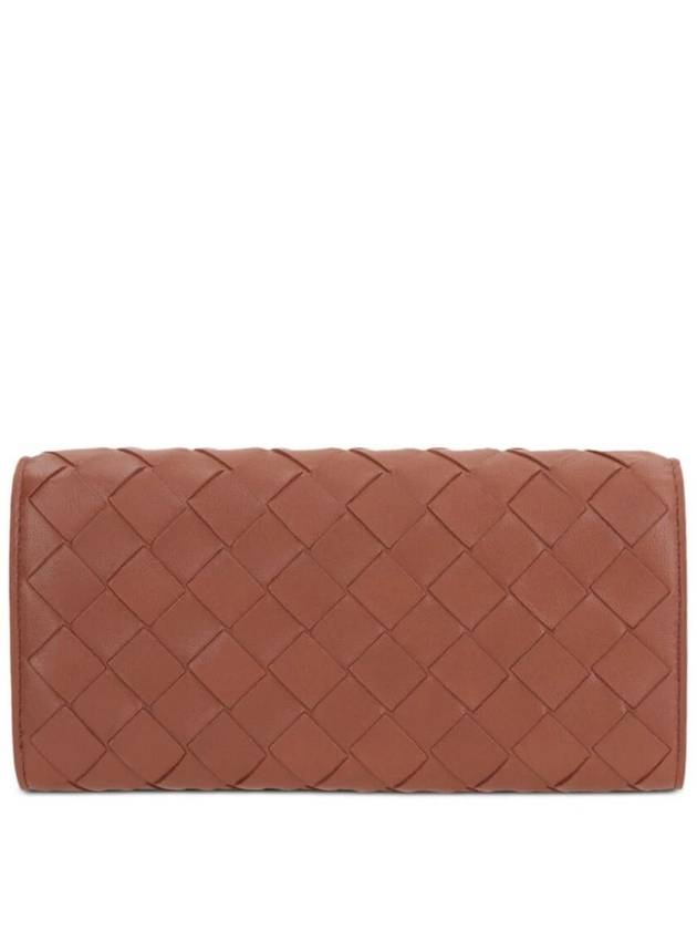 Bottega Veneta Intrecciato Flap Long Wallet Wood