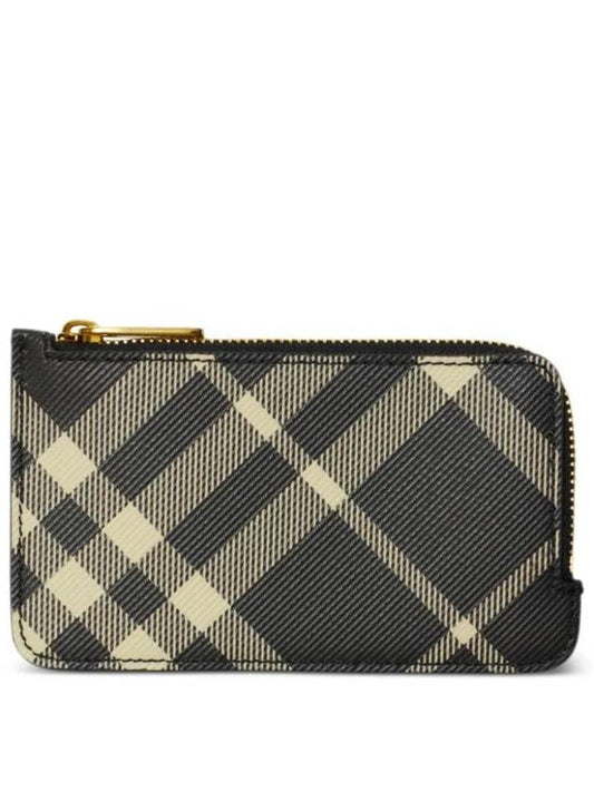 Burberry Check Conner Zip Card Wallet Black