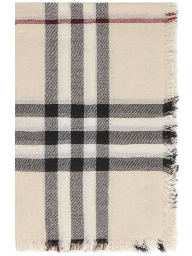 Burberry Checked Wool Scarf Beige