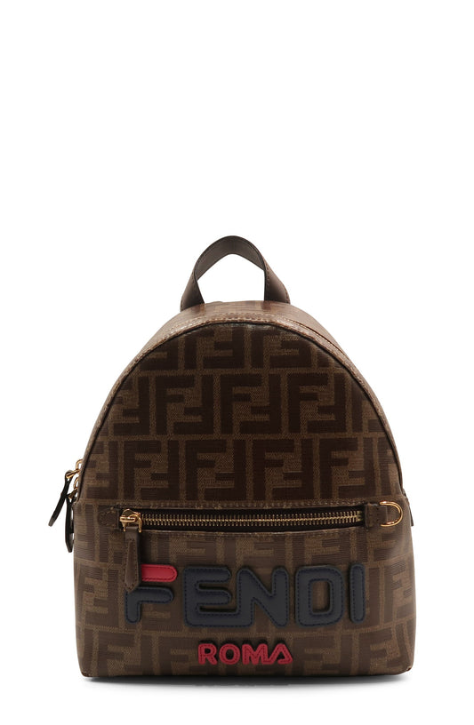 Fendi x Fila Mania Small Logo Backpack Brown