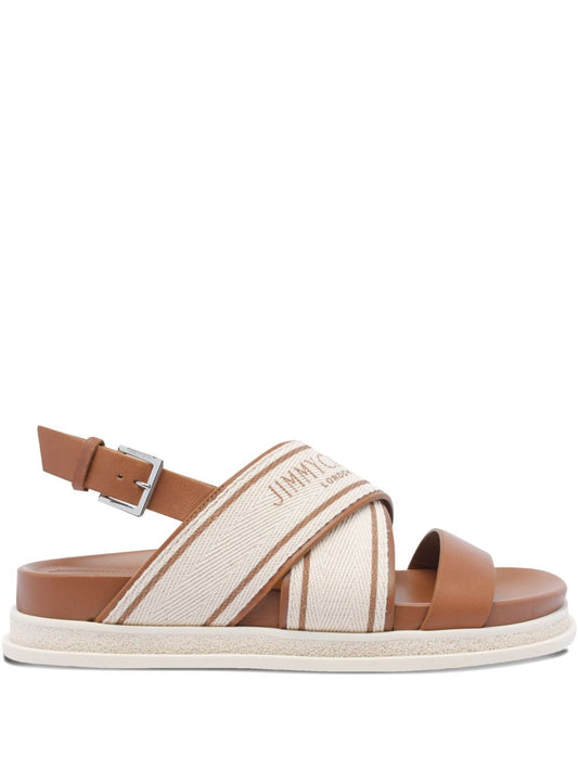 Jimmy Choo Women Joa Flat Canvas Flat Sandals