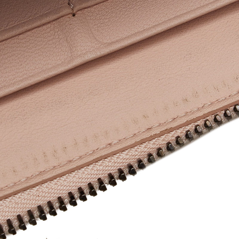 Bottega Veneta Pink Leather Intrecciato Zip-Around Wallet