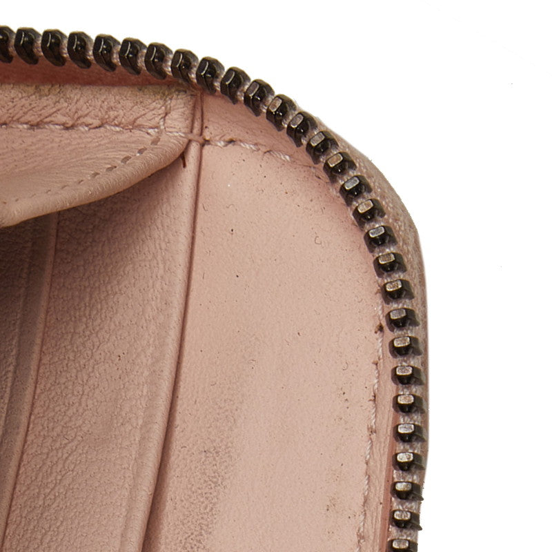 Bottega Veneta Pink Leather Intrecciato Zip-Around Wallet