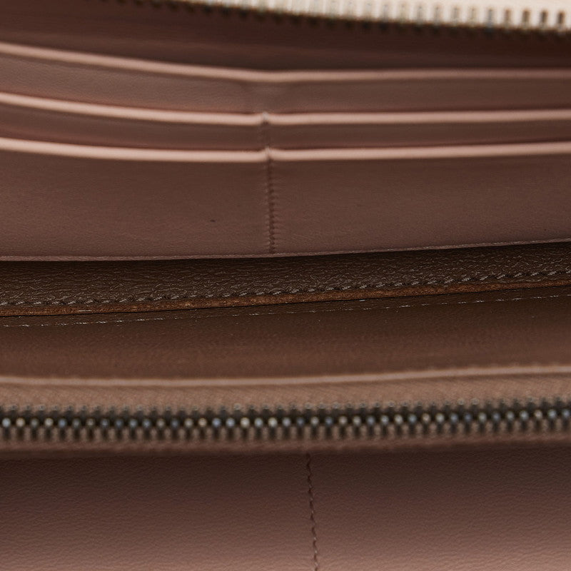 Bottega Veneta Pink Leather Intrecciato Zip-Around Wallet