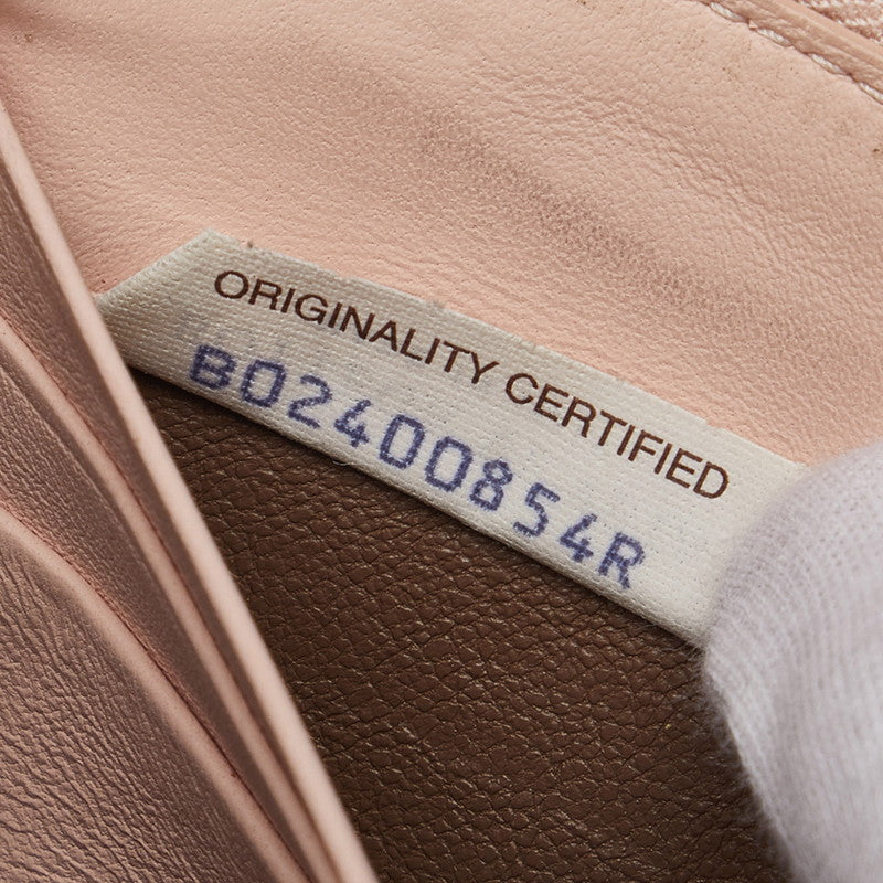 Bottega Veneta Pink Leather Intrecciato Zip-Around Wallet