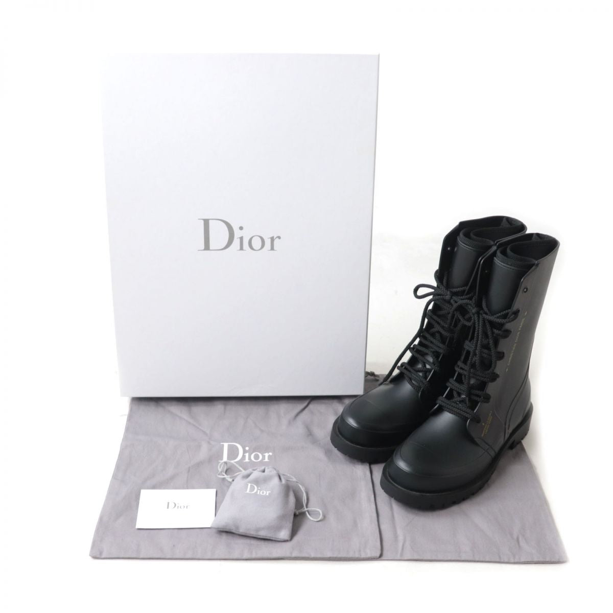 Christian Dior DIORCAMP Rubber Short Boots Black Size 40