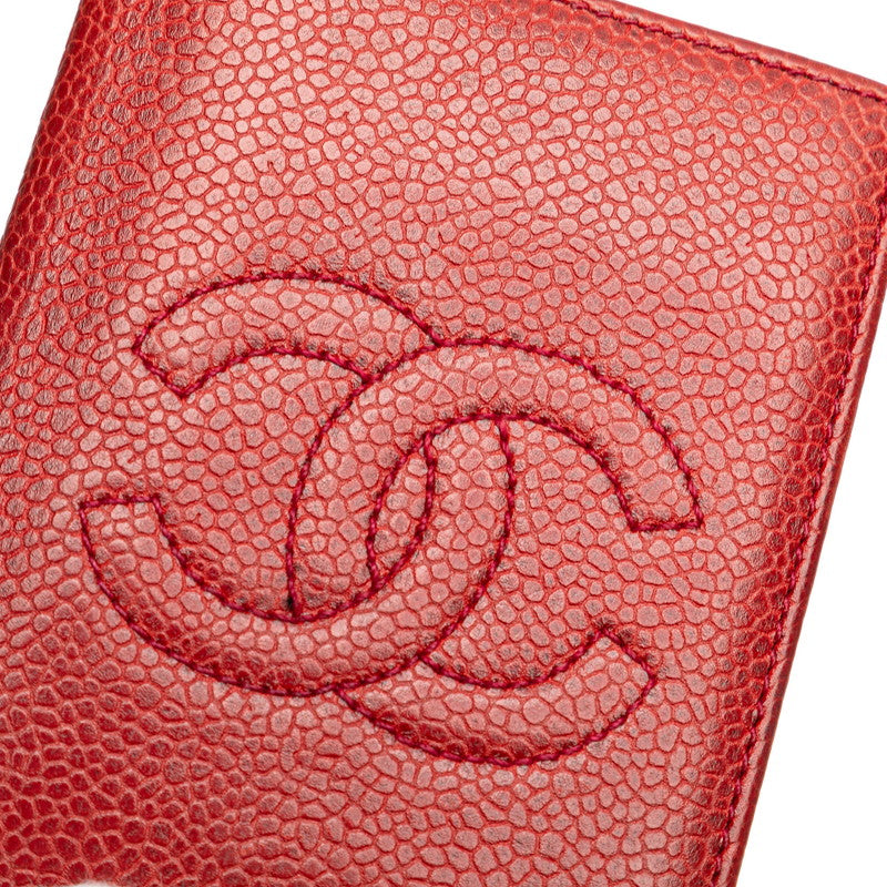 Chanel Caviar Skin Card Case Red