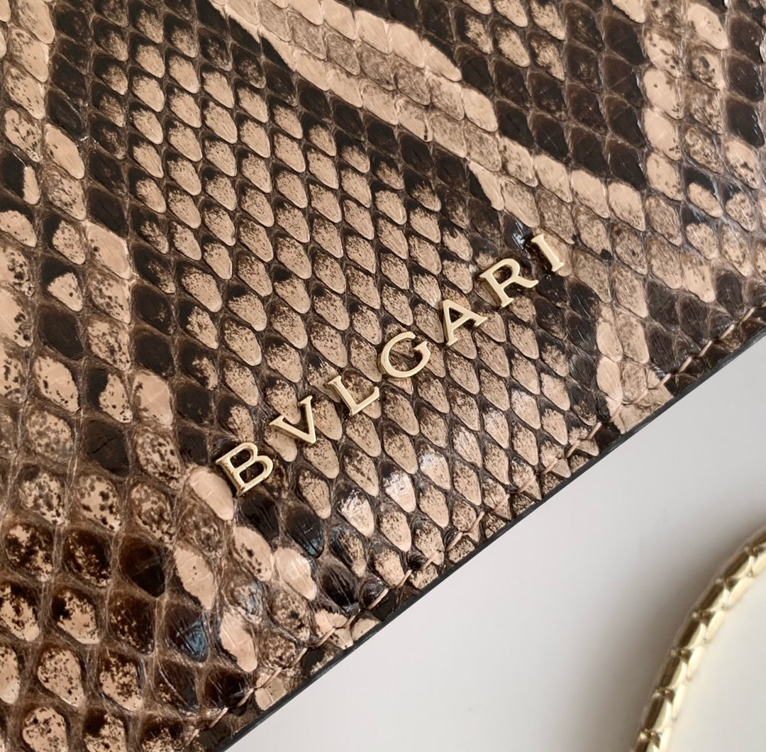 Bottega Veneta HANDBAG 25 IN GREY SHINY PYTHON LEATHER