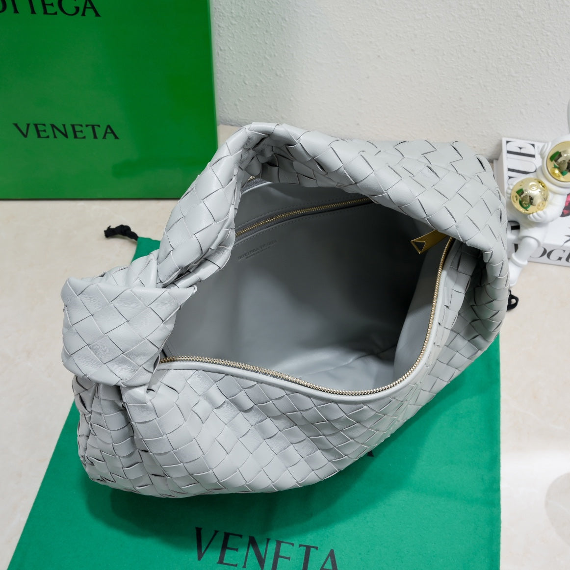 Bottega Veneta small jodie 48 grey lambskin