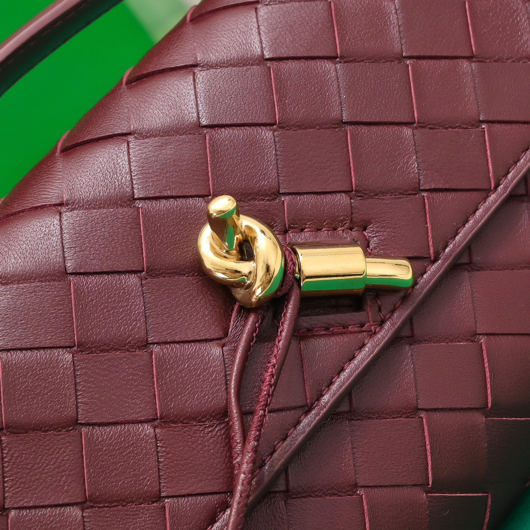 Bottega Veneta BV Long Clutch Andiamo With Handle 31cm Burgundy Calfskin Ghw