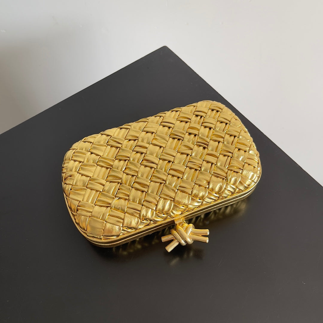Bottega Veneta CLASSIC KNOT 20 IN GOLDEN LAMBSKIN