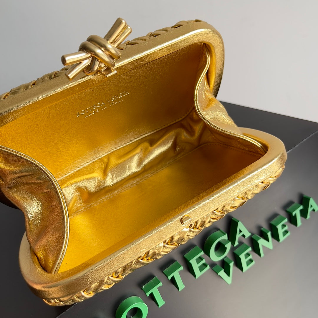 Bottega Veneta CLASSIC KNOT 20 IN GOLDEN LAMBSKIN