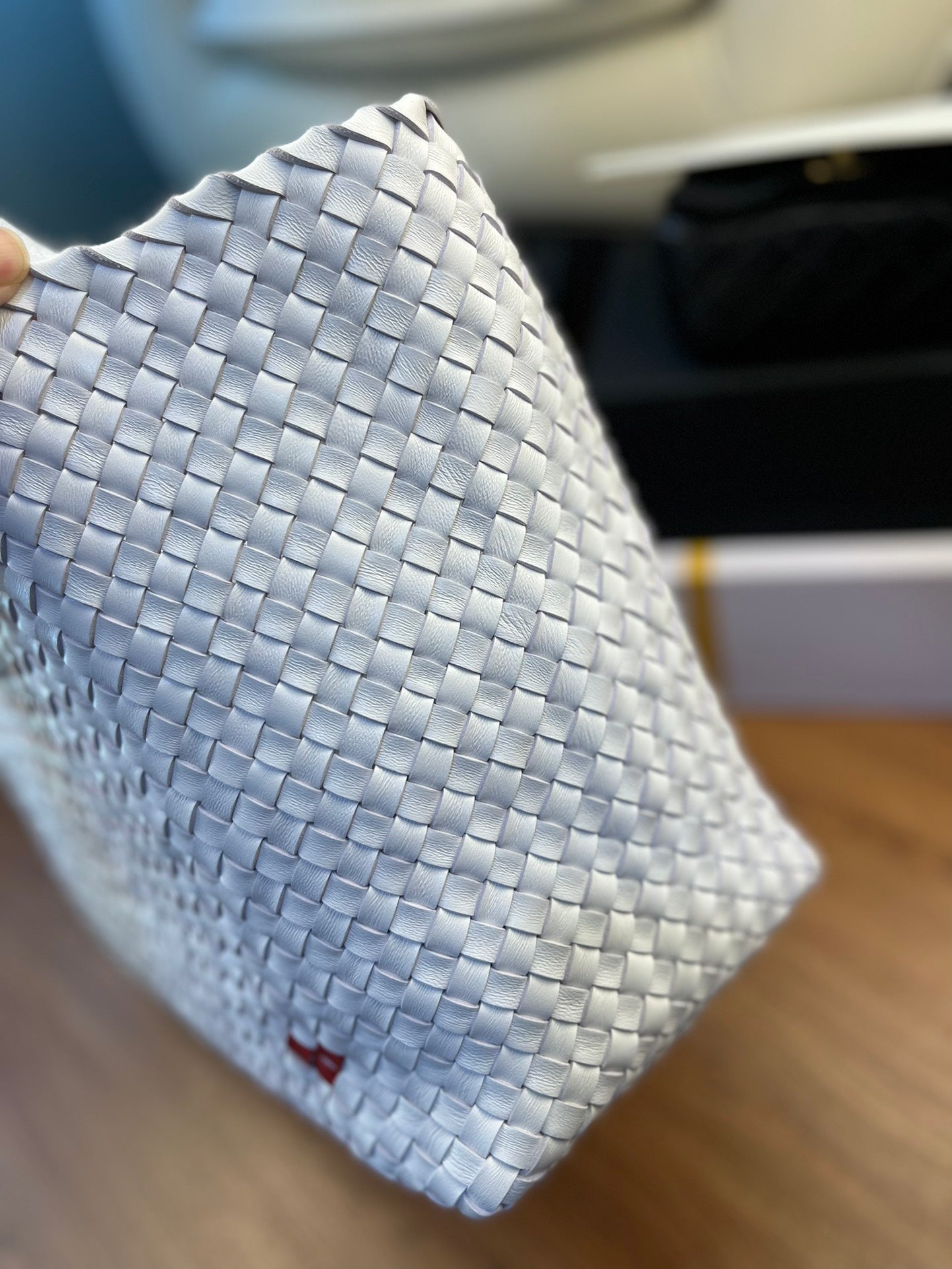 Bottega Veneta SMALL CABAT 33 IN WHITE LAMBSKIN