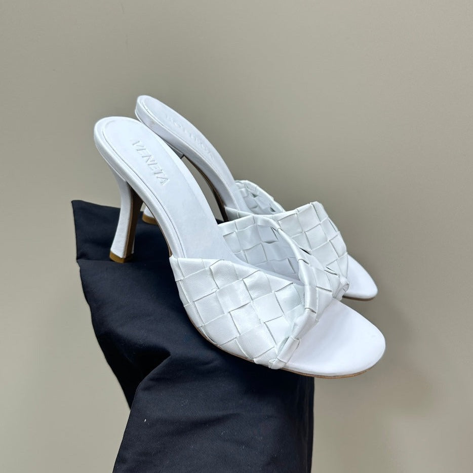 Bottega Veneta blink mule 95 white lambskin