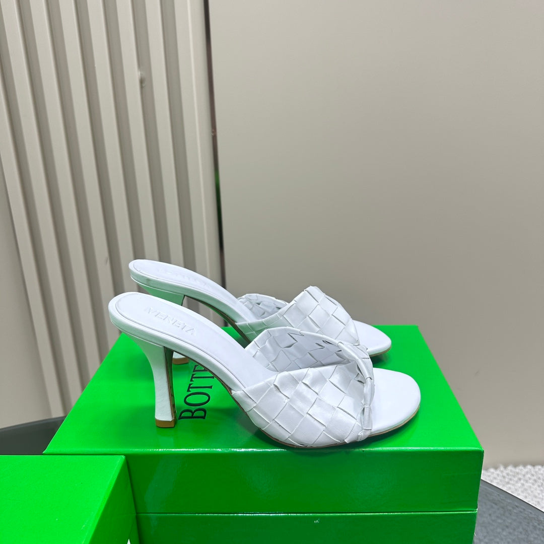 Bottega Veneta blink mule 95 white lambskin