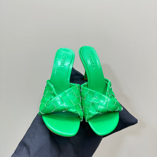 Bottega Veneta blink mule 95 green lambskin