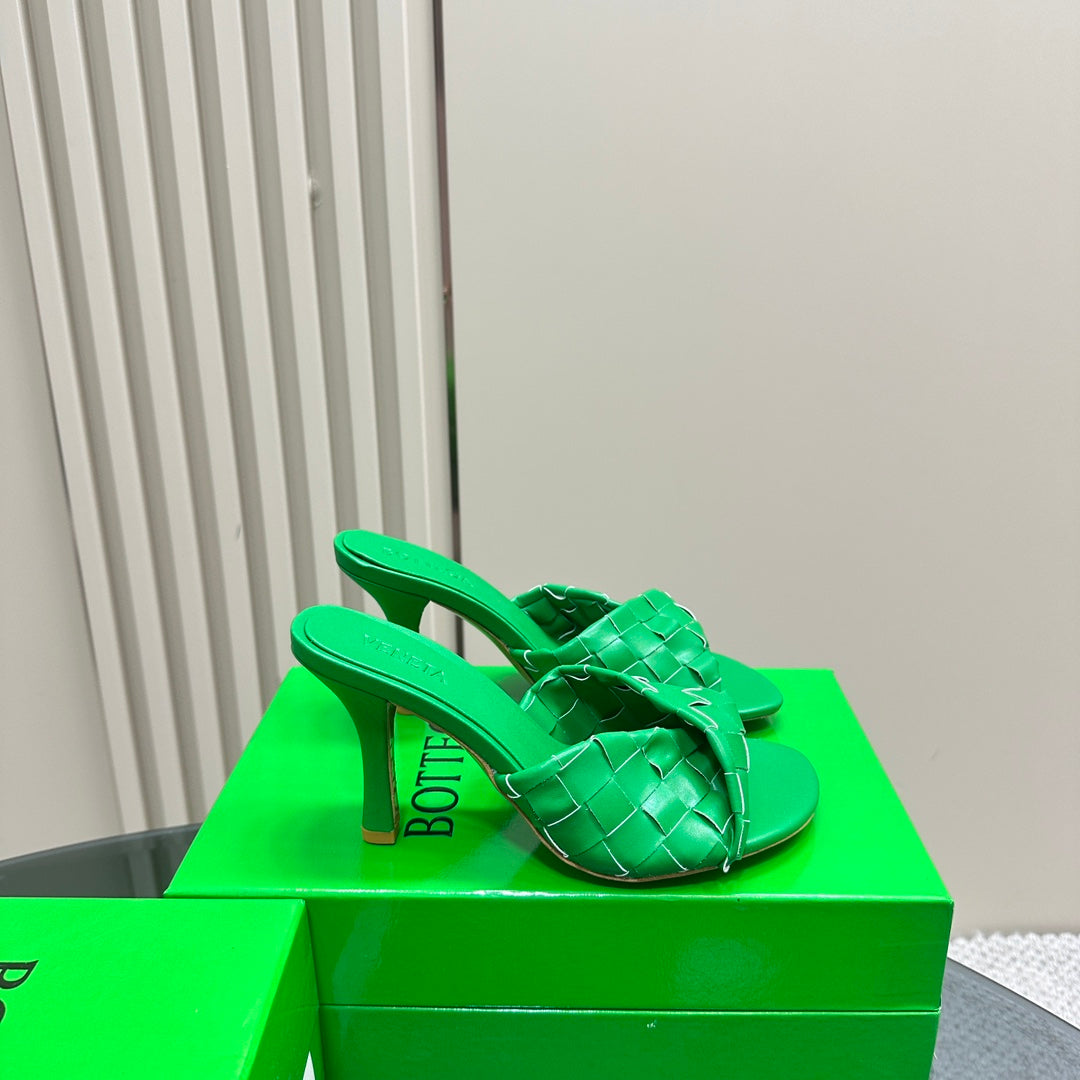 Bottega Veneta blink mule 95 green lambskin