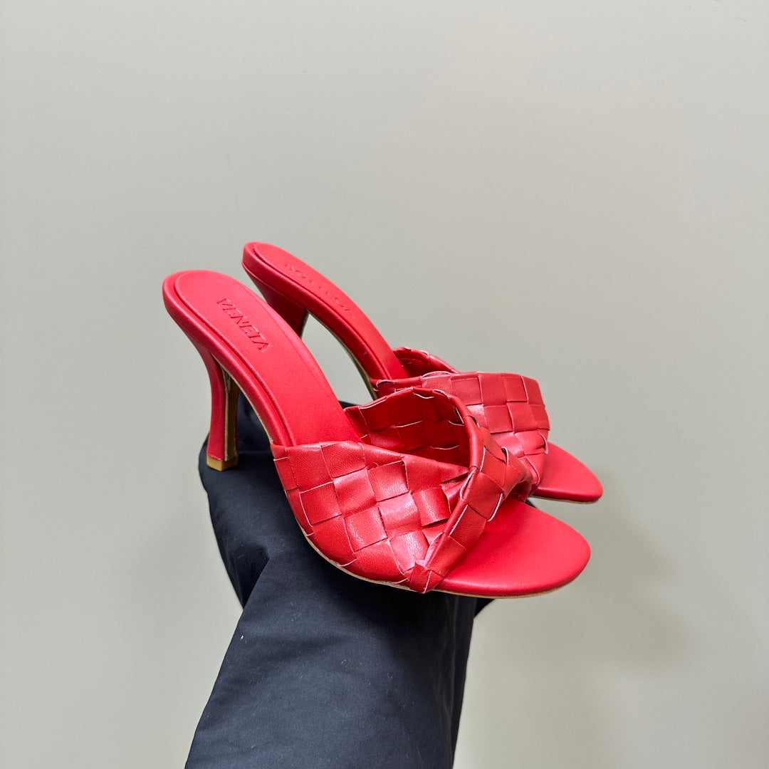 Bottega Veneta blink mule 95 red lambskin