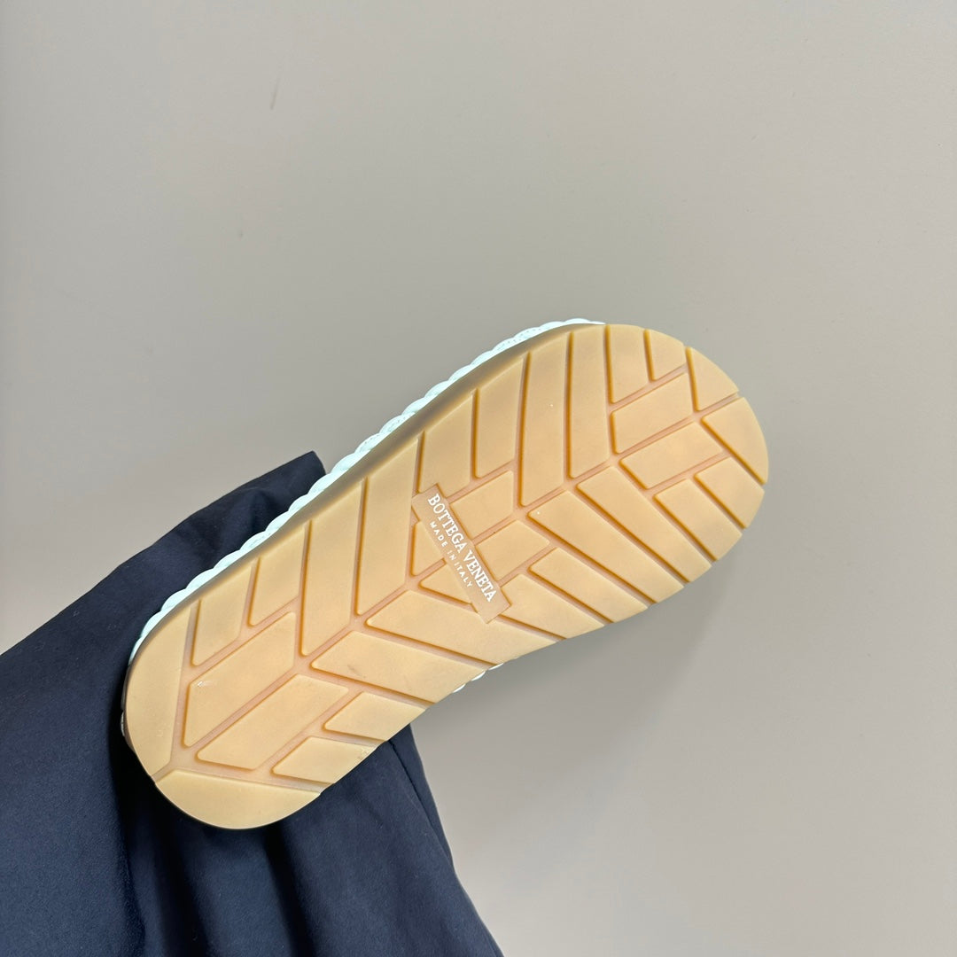 Bottega Veneta jack flat mule turquoise lambskin