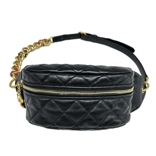 Chanel Matelasse Lambskin Waist Pouch Black Gold Hardware
