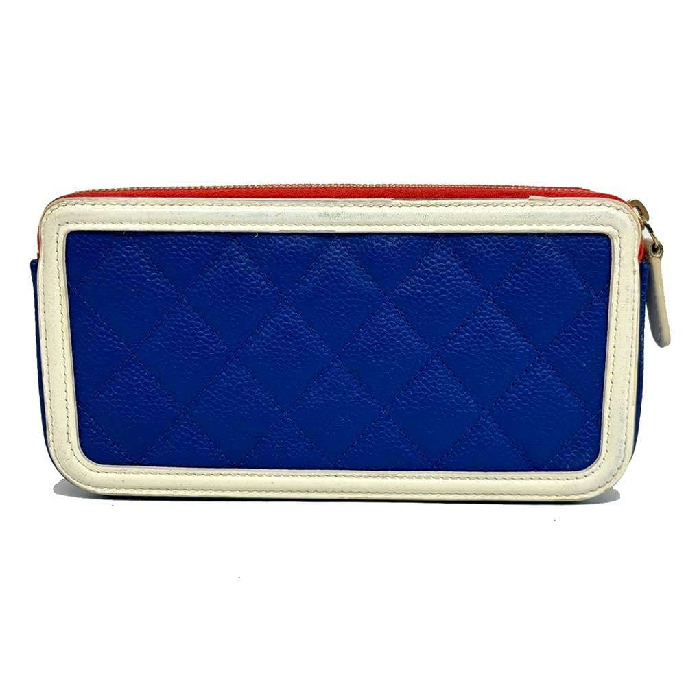 Chanel Caviar Skin Matelasse Filigree Shoulder Bag Blue