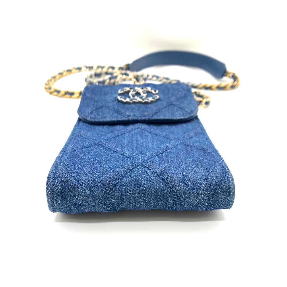 Chanel Denim Canvas Chain Mini Shoulder Bag Crossbody in New Condition