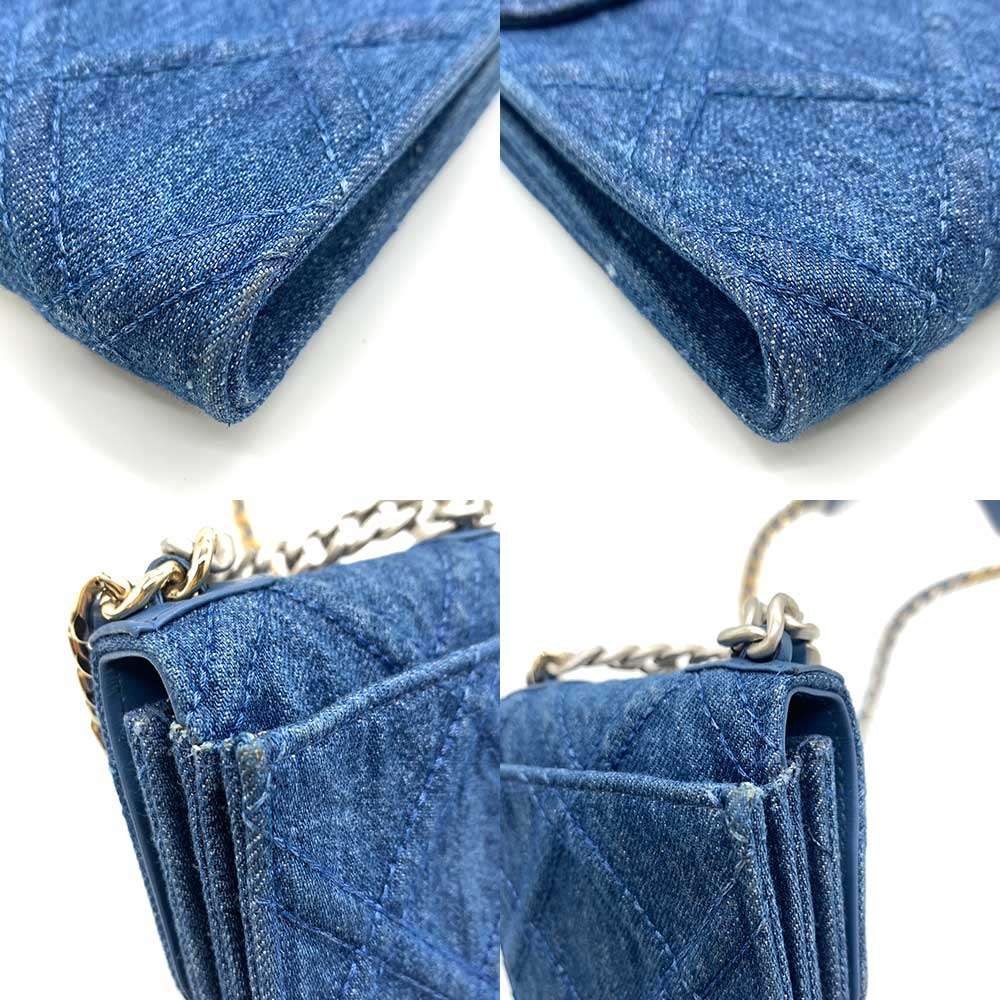 Chanel Denim Canvas Chain Mini Shoulder Bag Crossbody in New Condition