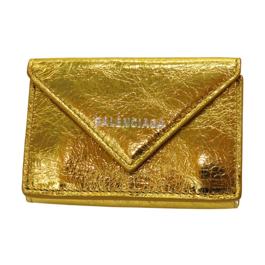 Balenciaga Lambskin Mini Wallet Gold