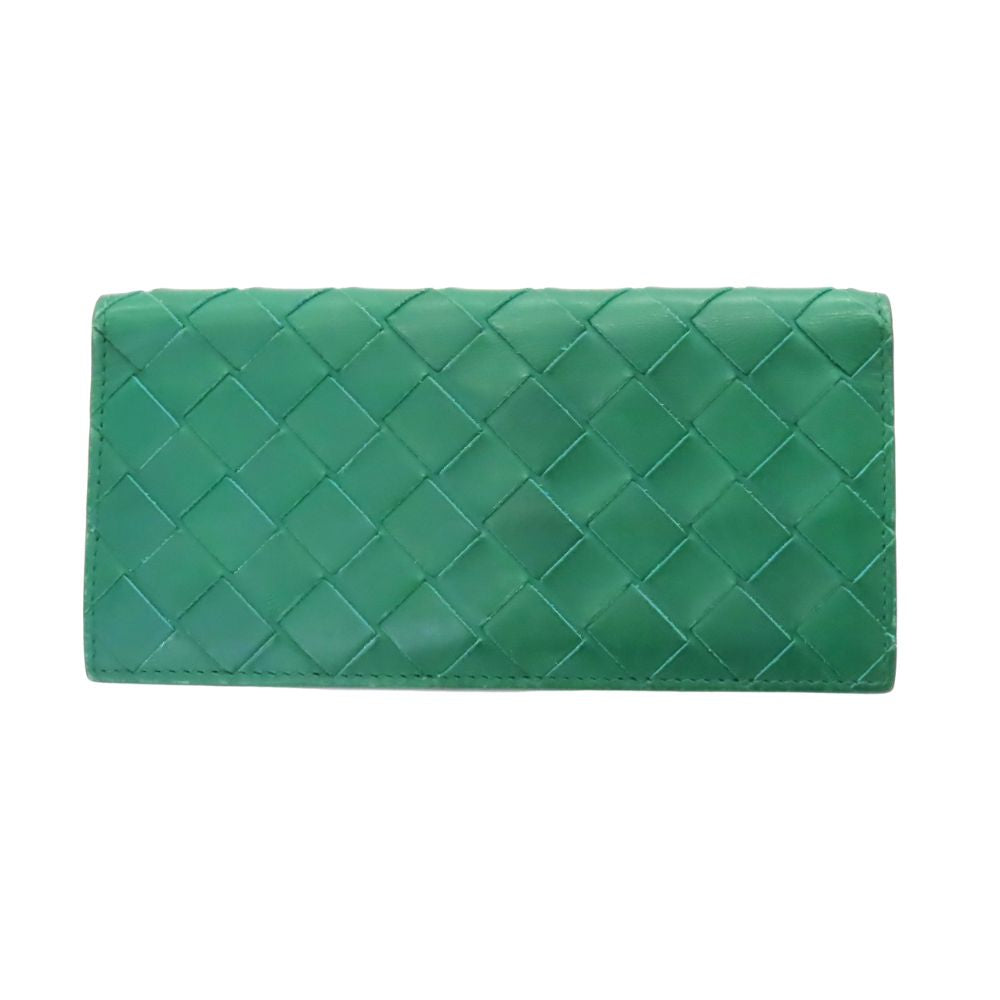 Bottega Veneta Intrecciato Long Wallet Green